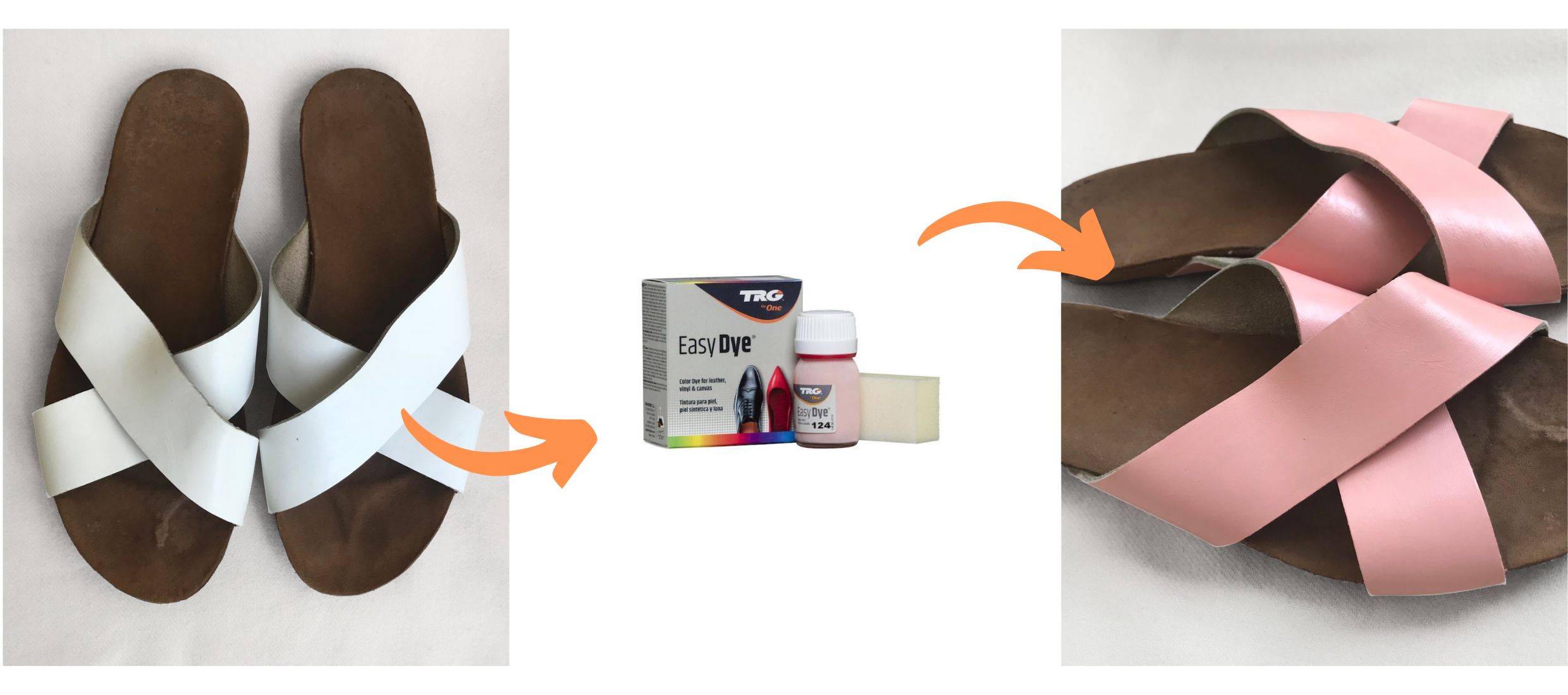 Pastelově Růžová Barva na kožené sandálky Easy Dye TRG Pink 124